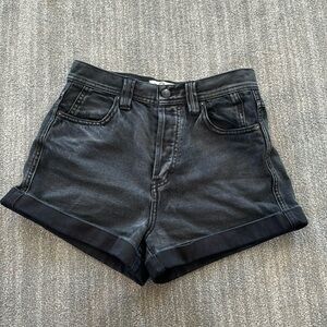 We The Free Black Cuffed Jean Shorts